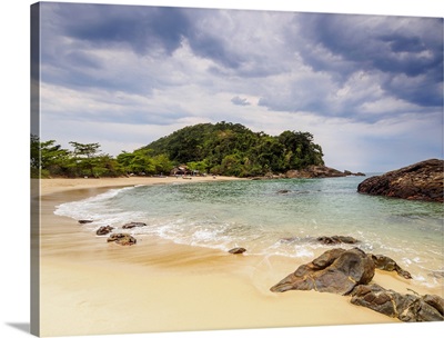 View of the Cachadaco Beach, Trinidade, Paraty Zone, State of Rio de Janeiro, Brazil