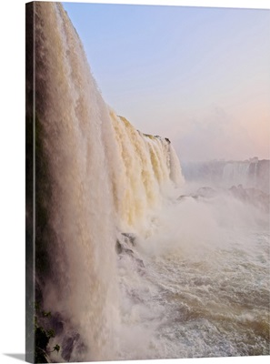 View of the Iguazu Falls at sunset, Foz do Iguacu, State of Parana, Brazil