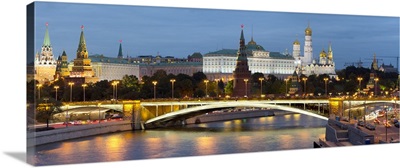 View of the Kremlin on the banks of the Moscow River, Moscow, Russia