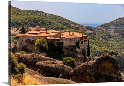 View Of The Meteora Monasteries, UNESCO World Heritage Site, Thessaly, Greece, Europe