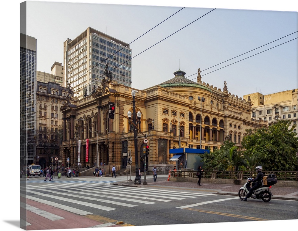 View of the Municipal Theatre, City of Sao Paulo, State of Sao Paulo, Brazil, South America