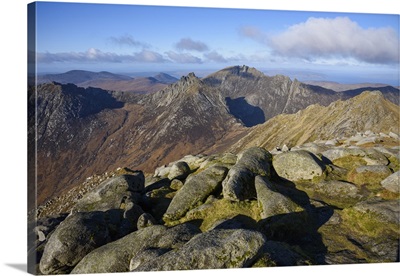 View of the Northern Mountains from the top of Goatfell,  Scotland