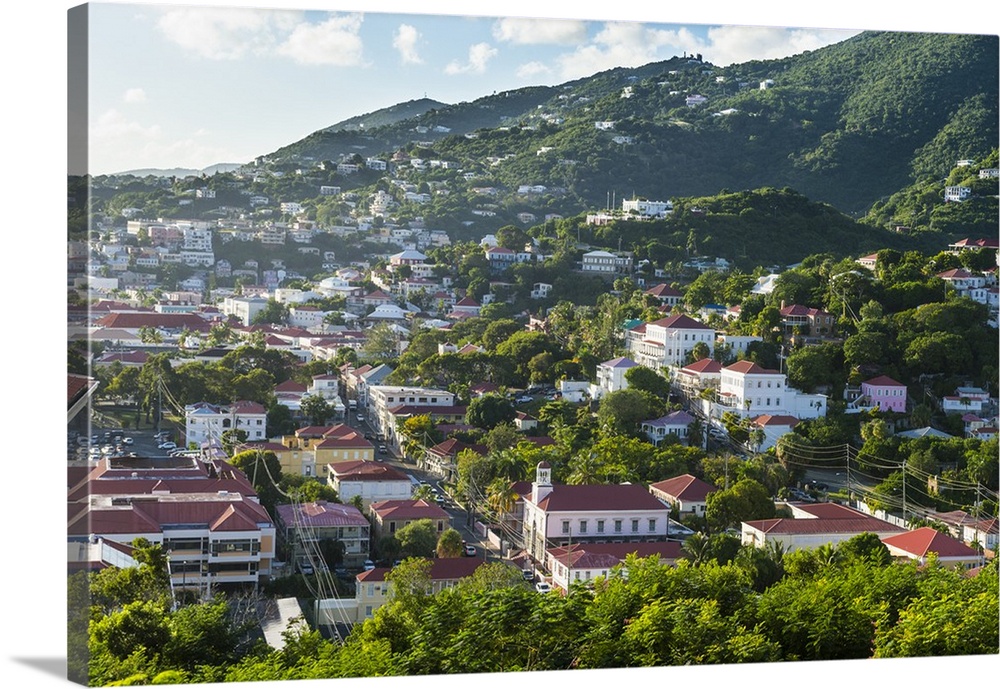 View over Charlotte Amalie, capital of St. Thomas, US Virgin Islands, West Indies, Caribbean