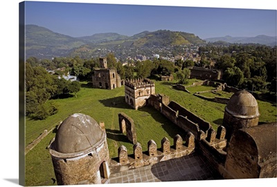 View over Gonder and the Royal Enclosure, Gonder, Gonder region, Ethiopia, Africa