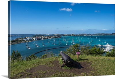 View over Marigot from Fort St. Louis, St. Martin, French territory, Caribbean