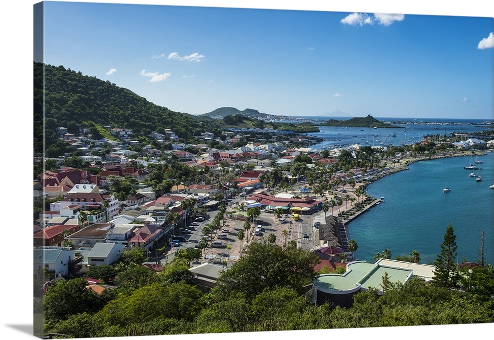 View over Marigot from Fort St. Louis, St. Martin, French territory, West Indies, Caribbean
