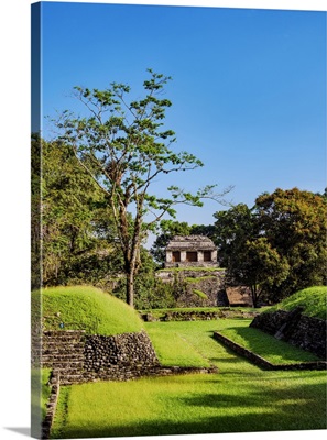 View Over The Ball Court Towards The North Group, Palenque, Chiapas, Mexico