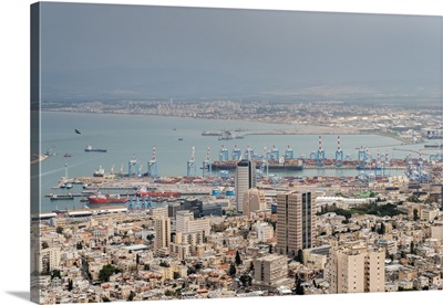 View over the city and port, Haifa, Israel