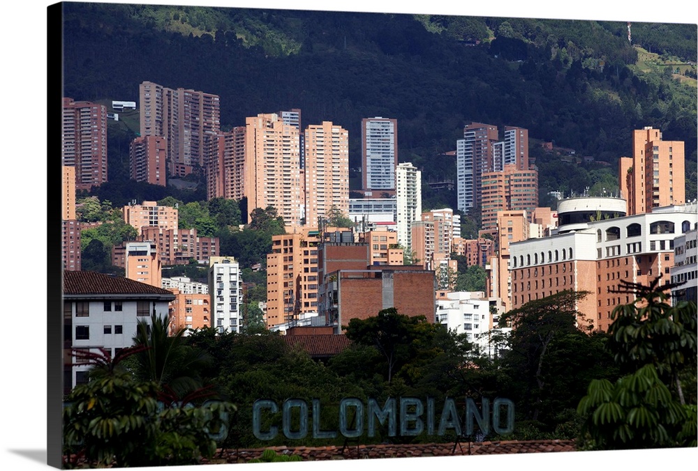 View over the exclusive area of Medellin, El Pobldo, Colombia