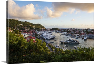View over the harbour of Gustavia, St. Barth, Lesser Antilles, West Indies, Caribbean