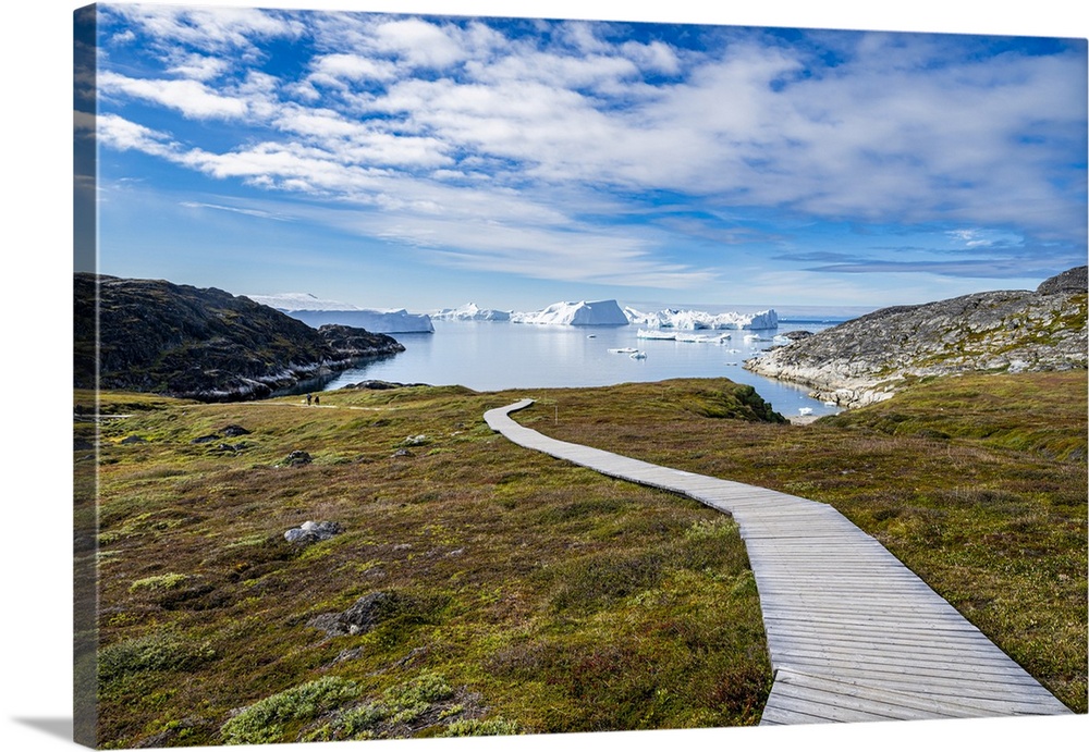 View over the Ilulissat Icefjord, UNESCO World Heritage Site, Western Greenland, Denmark, Polar Regions