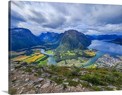 View Over The Mountainous Scenery Around Andalsnes, More Og Romsdal, Norway, Scandinavia