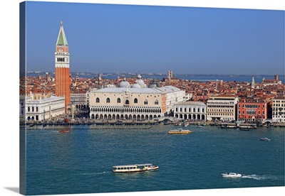 View towards Campanile and Doge's Palace, Venice, Veneto, Italy