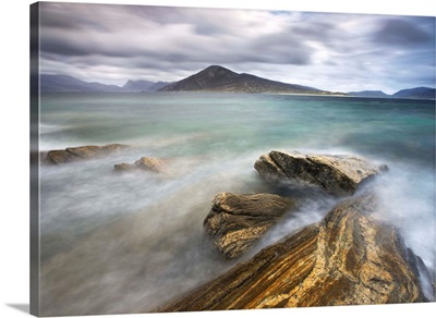 View towards Luskentyre and the hills of North Harris from Isle of Taransay, Scotland