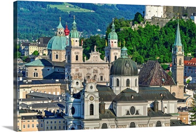 View towards Salzburg Cathedral, Salzburg, Austria