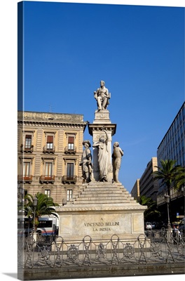Vincenzo Bellini monument, Piazza Stesicoro, Catania, Sicily, Italy