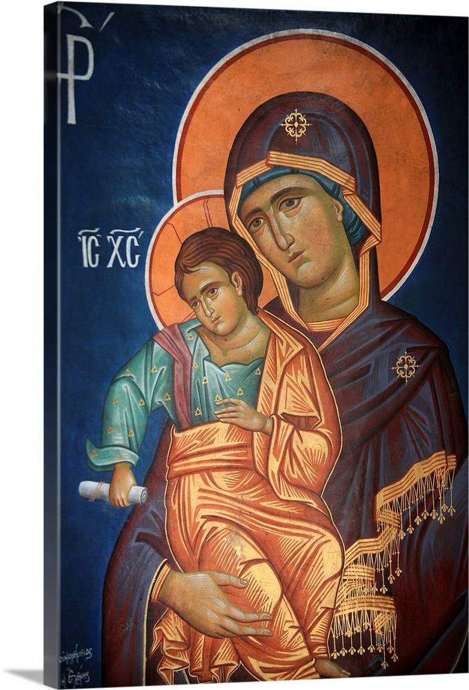 Virgin and Child, Greek Orthodox icon, Thessaloniki, Macedonia, Greece