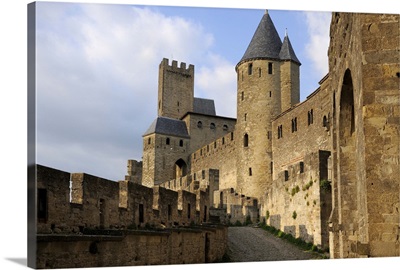 Walled and turreted fortress of La Cite, Carcassonne, Languedoc, France