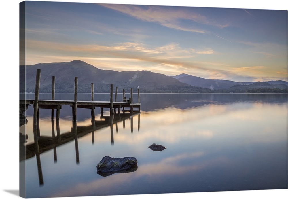 Watendlath Jetty, Derwent Water, Borrowdale, Lake District National Park, Cumbria, England, United Kingdom, Europe