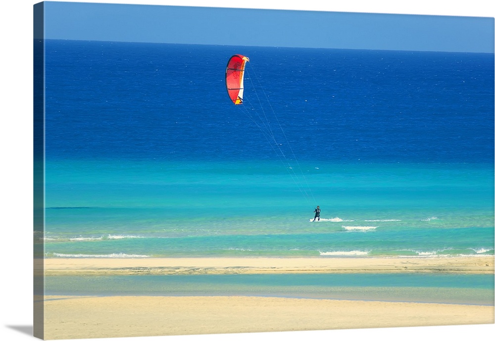 Water gliding, Sotovento beach, Jandia Peninsula, Fuerteventura, Canary Islands, Spain, Alantic, Europe