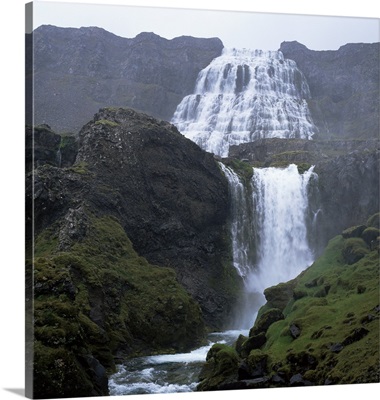 Waterfall, Dynjandi, western area, Iceland, Polar Regions