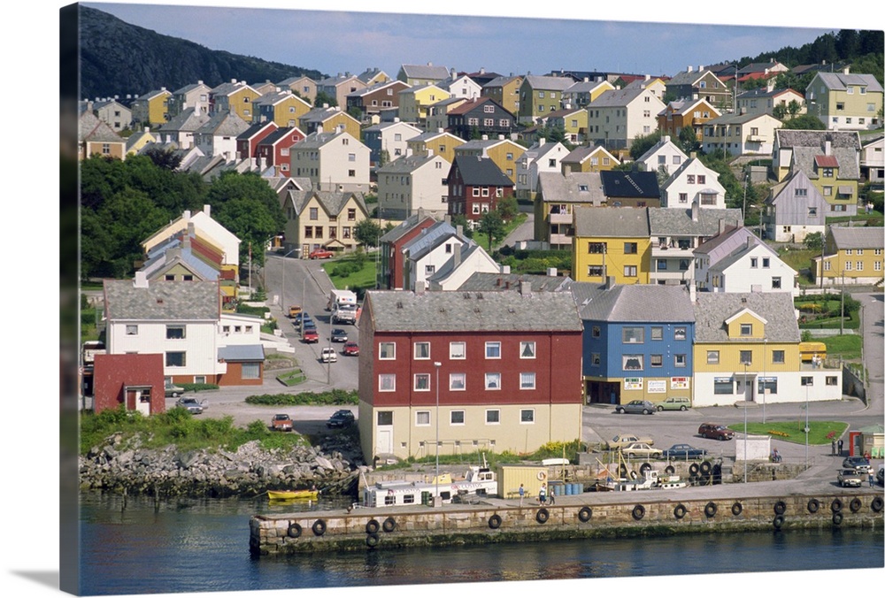 Waterfront and housing, Kristiansund, Norway, Scandinavia, Europe
