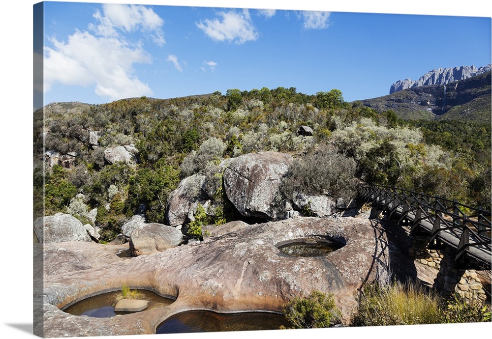 Weathered rock pools, Andringitra National Park, Ambalavao, central area, Madagascar, Africa