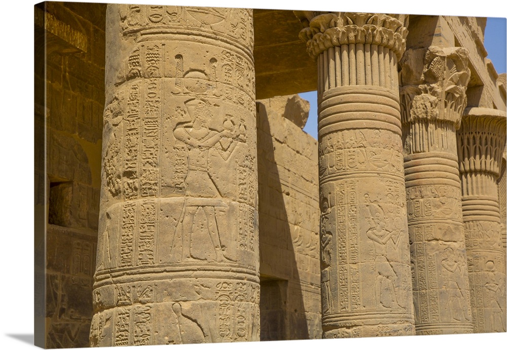 West Colonnade, Temple of Isis, UNESCO World Heritage Site, Philae Island, Aswan, Nubia, Egypt, North Africa, Africa