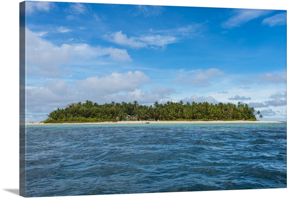 White sand beach and turquoise water, Marine National Park, Tuvalu, South Pacific