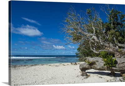 White sand beach on the north coast of Efate, Vanuatu