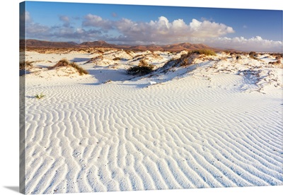White Sand Of Desert Dunes Shaped By Wind, Fuerteventura, Canary Islands, Spain