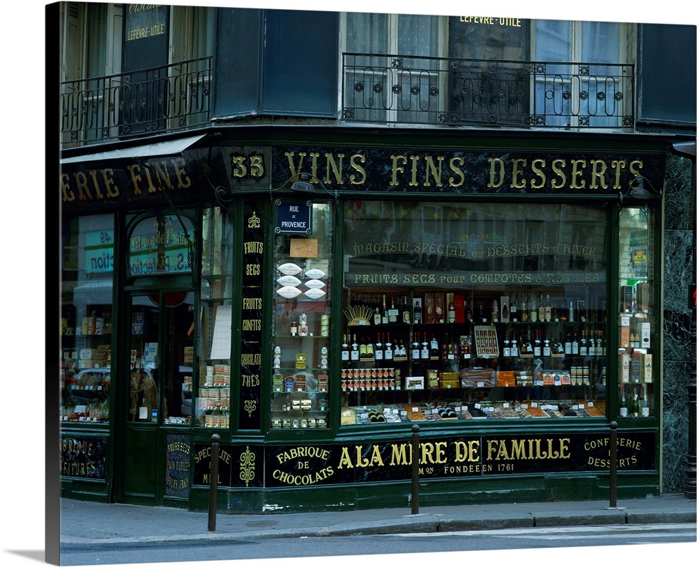 Wine shop facade, Paris, France, Europe