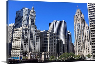 Wrigley Building and Tribune Tower, Chicago, Illinois, USA