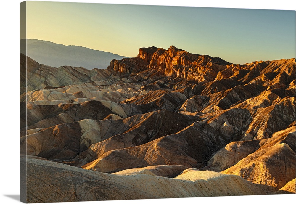 Zabriskie Point at sunrise, Death Valley National Park, California, United States of America, North America