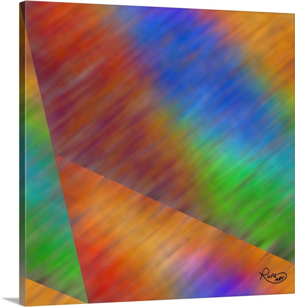 Square abstract art with angles of gradient color patterns.