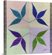 image thumbnail of A square design of four mirrored leaves in different colors with a crystallized overlay.
