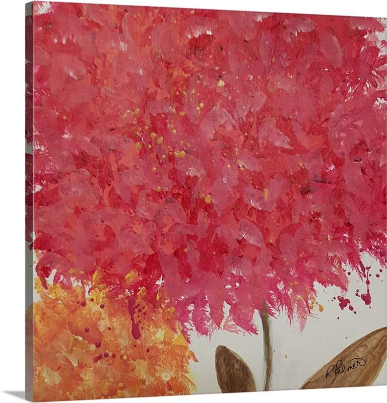 Pink Orange Floral Great Big Canvas