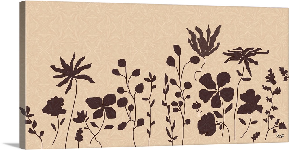 Stylized Floral With Back Pattern Taupe