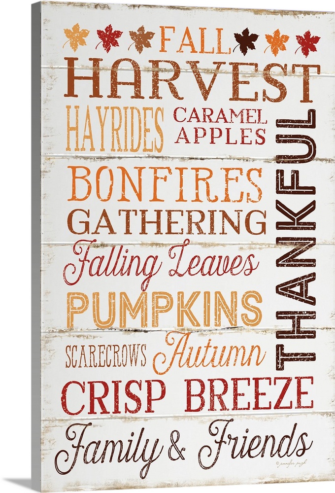 Thanksgiving themed typography artwork in festive fall colors against a rustic wooden background.