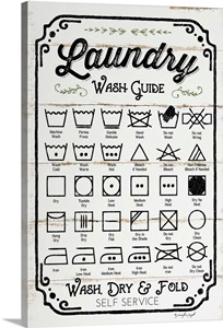 Laundry Wash Guide Wall Art, Canvas Prints, Framed Prints, Wall Peels ...
