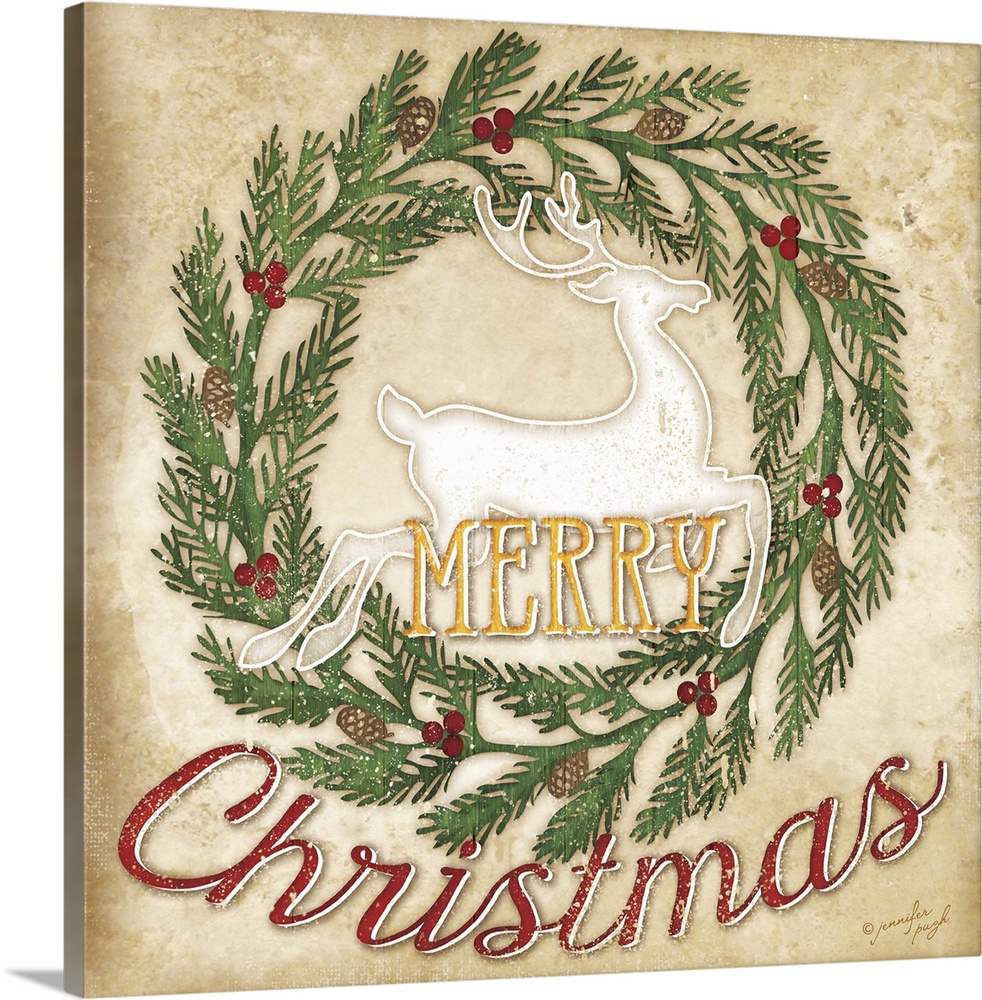 Merry Christmas Wall Art, Canvas Prints, Framed Prints, Wall Peels ...