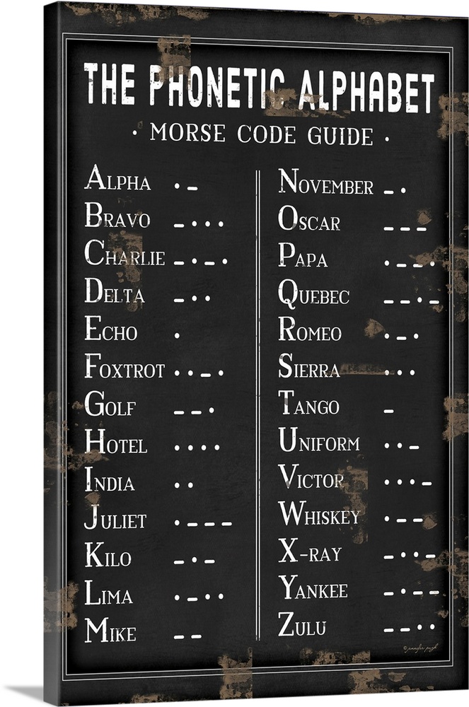 Morse Code Guide Wall Art, Canvas Prints, Framed Prints, Wall Peels ...