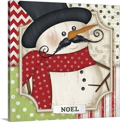 Mustache Snowman - Noel