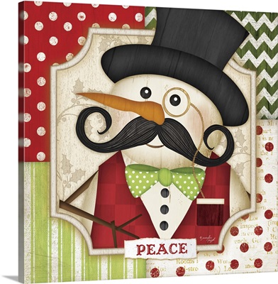 Mustache Snowman - Peace