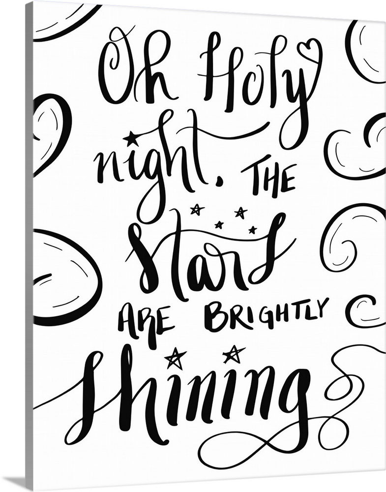 Ready to Hang Not Printed on Wood - Stretched on a Heavy Wood Frame Oh Holy Night Makes a Great Christmas Gift and Decor Under $50 Large Canvas Wall Art