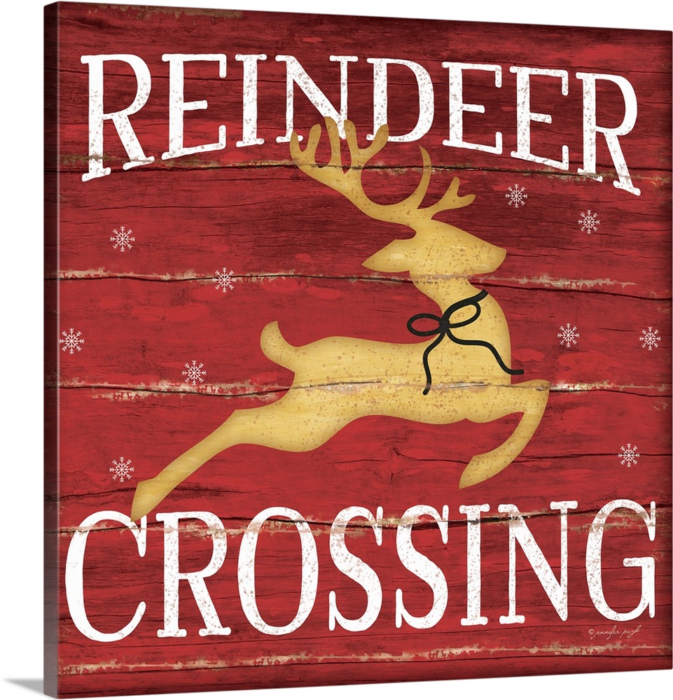 Reindeer Crossing Wall Art, Canvas Prints, Framed Prints, Wall Peels