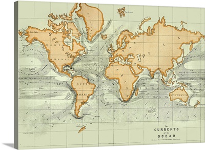 19th century chart of ocean currents