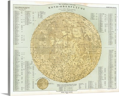 19th century map of the Moon