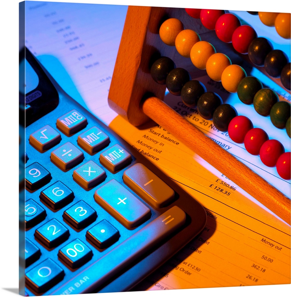 Abacus and calculator.