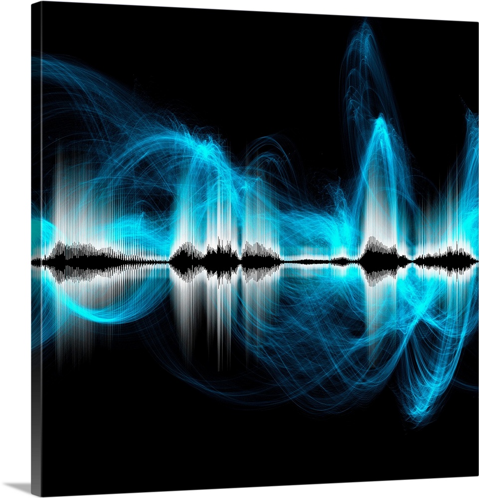 Abstract sound waves, illustration.